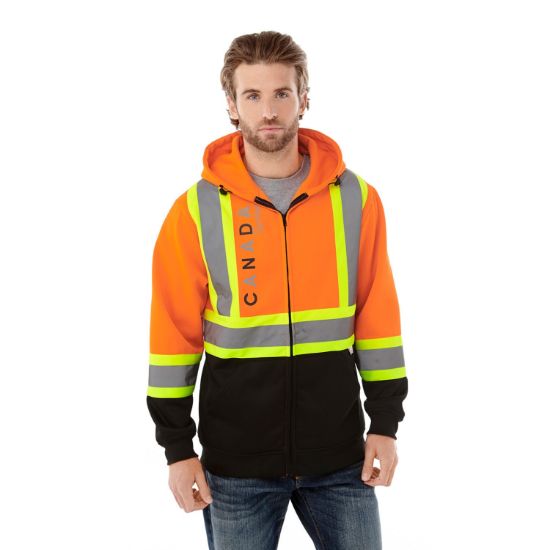 Picture of CX2 Workwear - Freedom - Hi-Viz Full Zip Polyester Fleece Hoodie