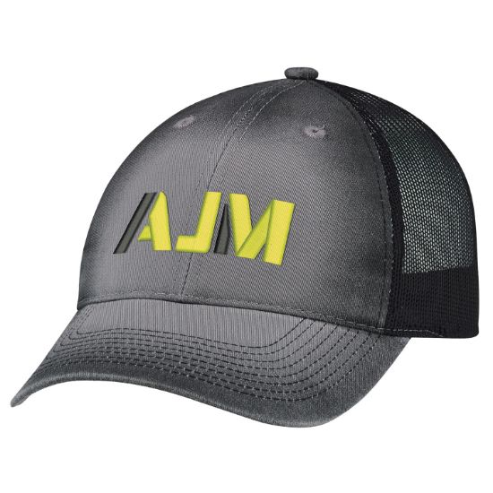 Picture of AJM - 7C647M - Enzyme Washed Deluxe Chino Twill / Soft Polyester Mesh / Stained Trim Cap