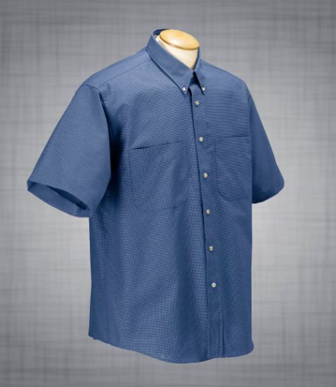 Picture of Forsyth - C311 - Men's Short Sleeve Two-Pocket Houndstooth Oxford Shirt