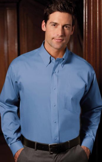 Picture of Forsyth - 1644-211 - Men's Button Down Collar Shirt in French Blue