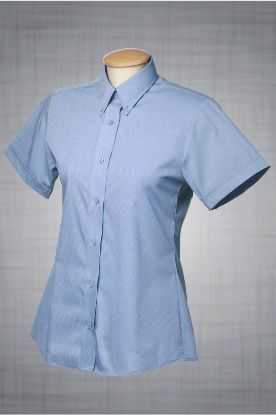 Picture of Forsyth - C282 - Ladies Short Sleeve Deluxe Pinpoint Oxford Shirt