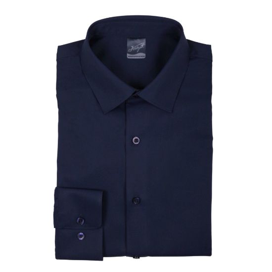 Picture of Forsyth - F14019 - Men's Long Sleeve Stretch Solid Shirt in Navy