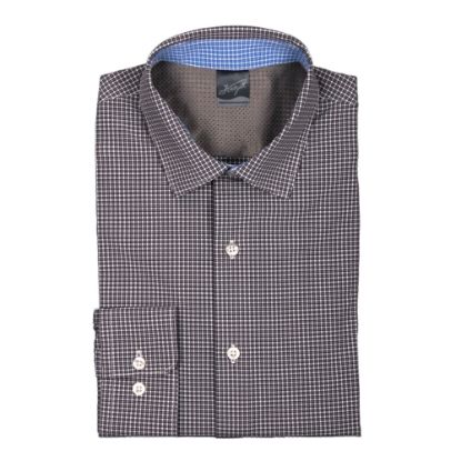 Picture of Forsyth - 14023 - Men's Long Sleeve Stretch Check Shirt in Charcoal