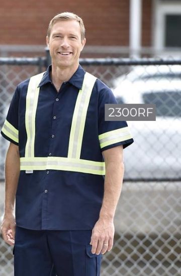 Picture of Premium Uniforms - 2300RF - Polycotton Work Shirt with 2" Reflective Tape