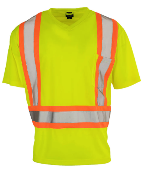 Picture of Forcefield - 022-BEPCSALY - Hi-Viz V-Neck Short Sleeve Safety T-Shirt