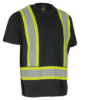 Picture of Forcefield - 022-SEGCBEBK - Athletic Fit Hi-Viz Crew Neck Short Sleeve Safety T-Shirt with Segmented Reflective Tape
