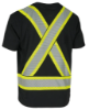Picture of Forcefield - 022-SEGCBEBK - Athletic Fit Hi-Viz Crew Neck Short Sleeve Safety T-Shirt with Segmented Reflective Tape