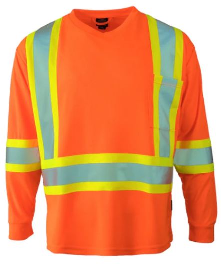 Picture of Forcefield - 022-BEPCSALS - Hi-Viz V-Neck Long Sleeve Safety T-Shirt