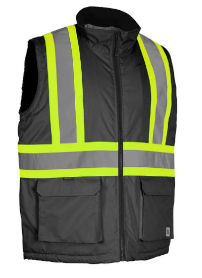 Picture of Forcefield - 022-TVW8SHBK - Safety Vest with Sherpa Lining