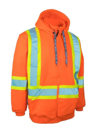 Picture of Forcefield - 024-P844OR - Deluxe Hi-Viz Safety Hoodie with Detachable Hood