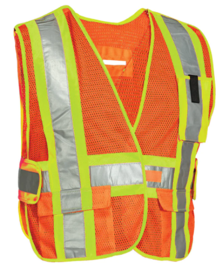 Picture of Forcefield - 022-TV3PKTA - 5-Point Tear Away Hi-Viz Mesh Traffic Safety Vest