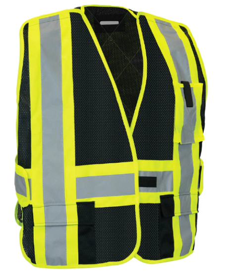 Picture of Forcefield - 022-TV3BK - 5-Point Tear Away Hi-Viz Mesh Traffic Safety Vest