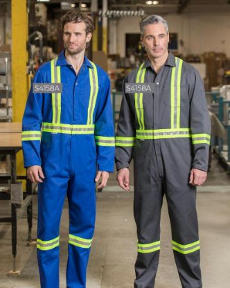Picture of Premium Uniforms/CUlimited - S4158 - Poly/Cotton Zipper Front Coveralls With 2″ Reflective Tape