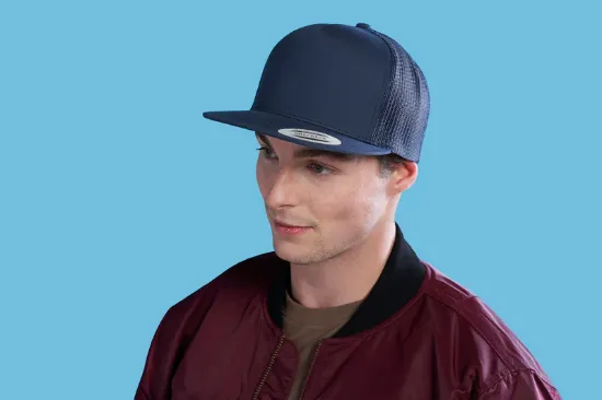 Picture of Yupoong - YP Classics 5 Panel Flat Peak Snap Back Trucker Cap