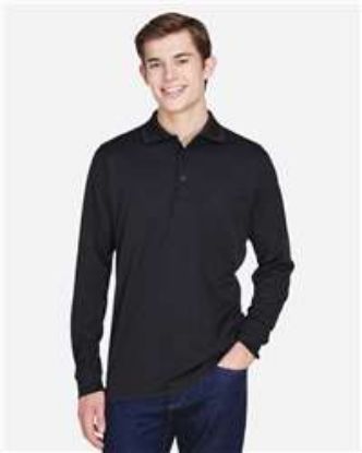 Picture of Core 365 - Mens Pinnacle Performance Long Sleeve Pique Polo (With pocket)