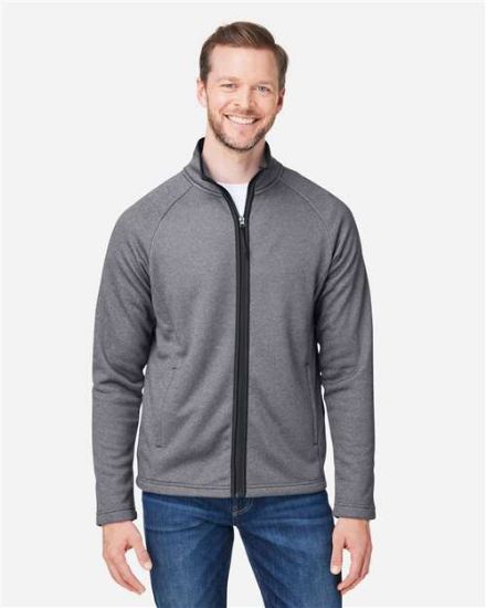 Picture of Core 365 - Mens Venture Heathered Stripe Full-Zip Jacket