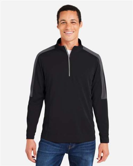 Picture of Core 365 - Mens Market Snag Protect Mesh Colorblock Quarter-Zip Pullover