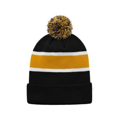 Picture of H08080 - Hat Trick - Striped Knit Cuff Toque with Pom-Pom