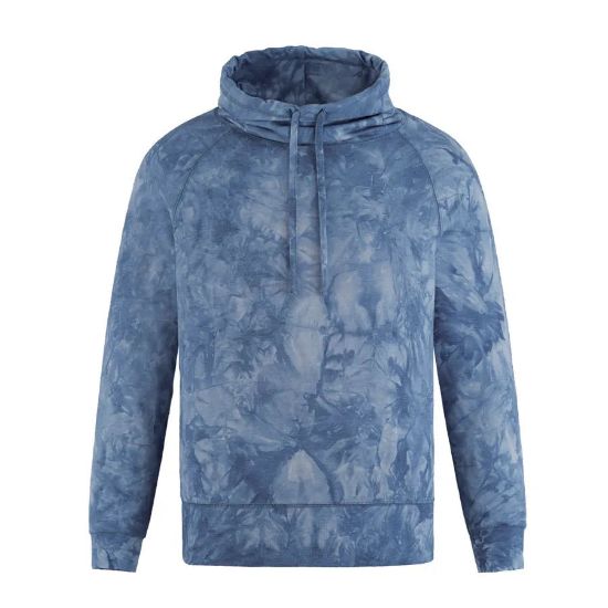 Picture of P0231 Custom Men's Tie-Dye French Terry Pullover Hoodie w/ Button Placket