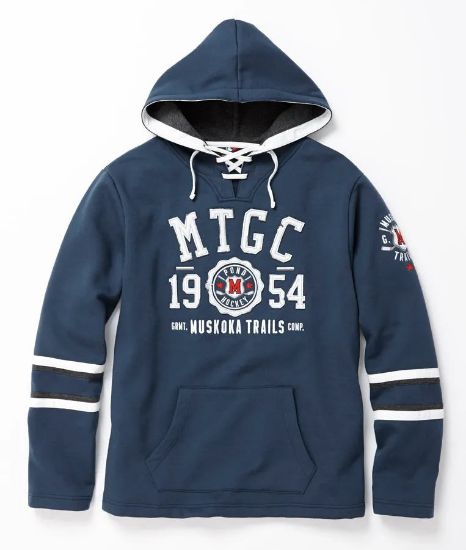 Picture of PO173 Custom Men's 80/20 Pullover Hoodie w/ Stripes on Sleeves