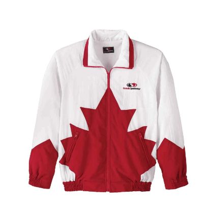 Picture of JK2040 Custom Track jacket with maple leaf design & nylon lining