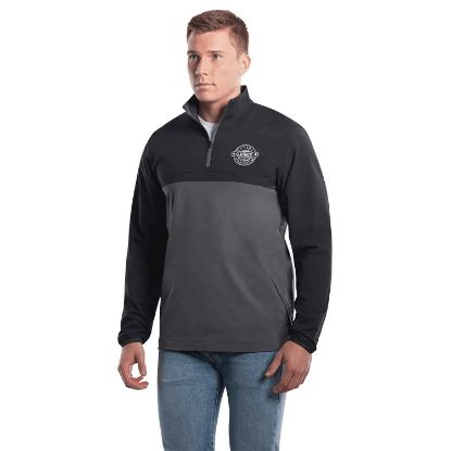 Picture of WT63 Custom Solid unlined 1/4 zip windshirt with side zips