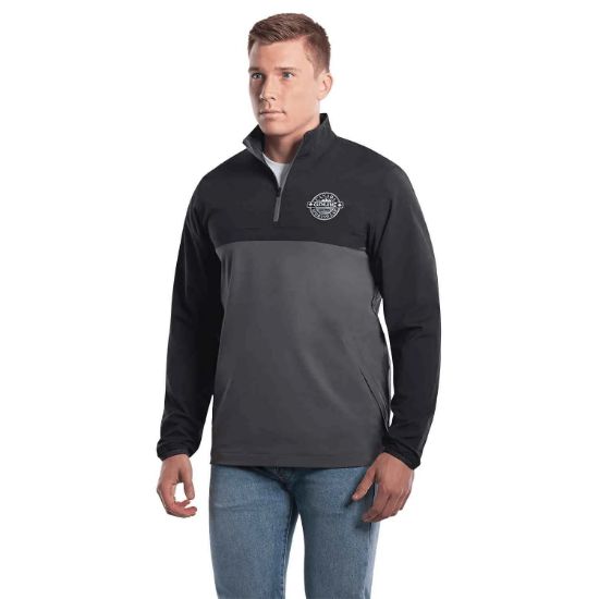 Picture of WT63 Custom Solid unlined 1/4 zip windshirt with side zips