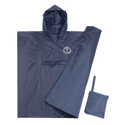 Picture of MS156 Custom Packable rain poncho with front zippered pocket/pouch