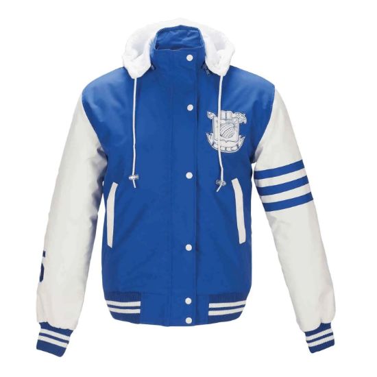 Picture of JK435 Custom Insulated jacket with detachable polyfleece hood, rib knit cuffs & waistband (ladies')