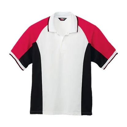 Picture of GS116 Custom Three-toned polo shirt with knit collar & knit cuffs