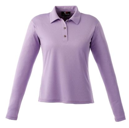 Picture of GS257 Custom Long sleeve solid polo shirt with self collar (ladies')