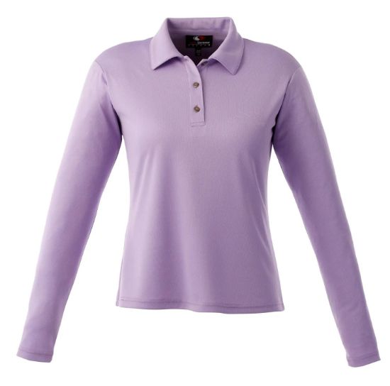 Picture of GS257 Custom Long sleeve solid polo shirt with self collar (ladies')