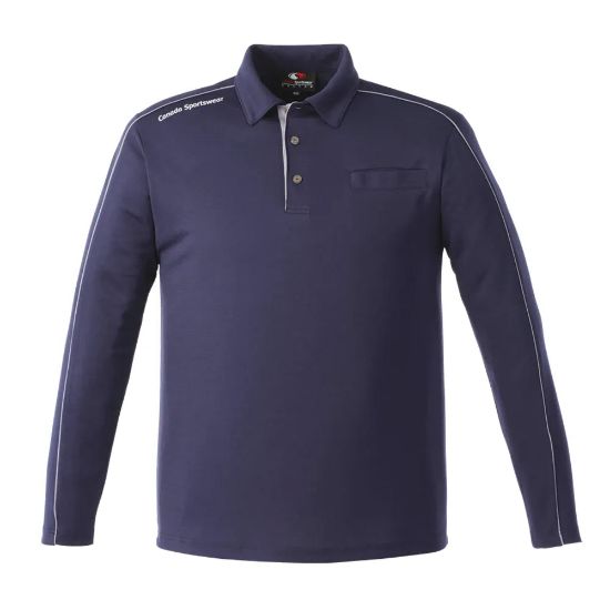 Picture of GS250 Custom Long sleeve polo shirt with piping detail & self collar
