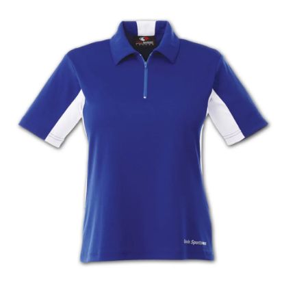 Picture of GS245 Custom Two-toned polo shirt  with 1/4 zip & self collar (ladies')