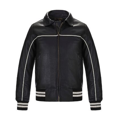 Picture of JK688 Custom Premium cowhide leather jacket with piping