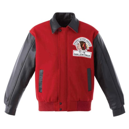 Picture of JK225 Custom Melton leather varsity jacket