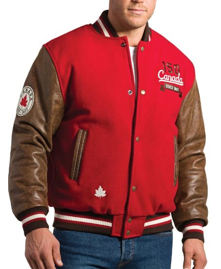 Picture of JK150 Custom Melton leather varsity jacket