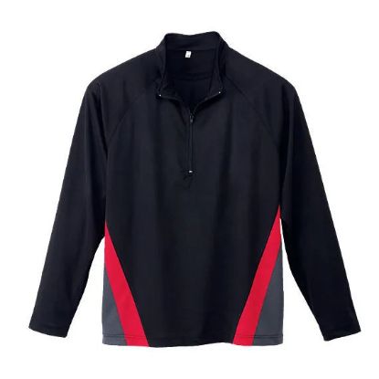 Picture of ST82 Custom Three-toned 1/4 zip long sleeve shirt with side inserts
