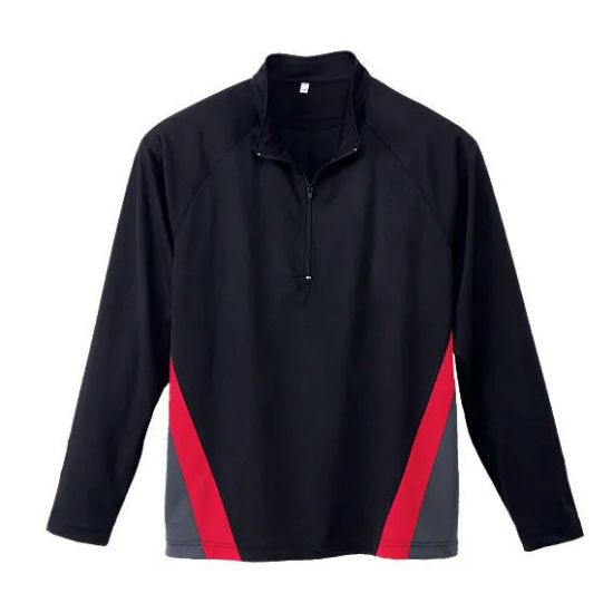 Picture of ST82 Custom Three-toned 1/4 zip long sleeve shirt with side inserts