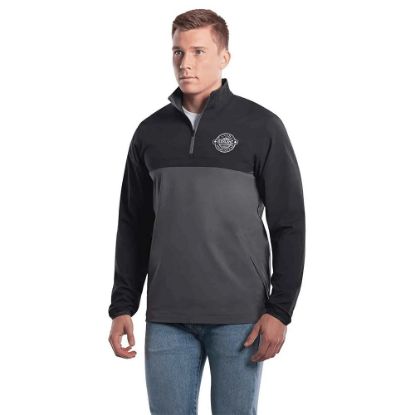 Picture of WT63 Custom Solid unlined 1/4 zip windshirt with side zips