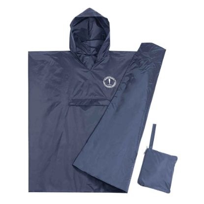 Picture of MS156 Custom Packable rain poncho with front zippered pocket/pouch
