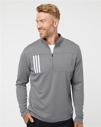 Picture of A482 - Men's 3-Stripes Double-Knit Quarter-Zip Pullover