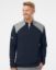 Picture of A532 - Men's Textured Mixed Media Quarter-Zip Pullover