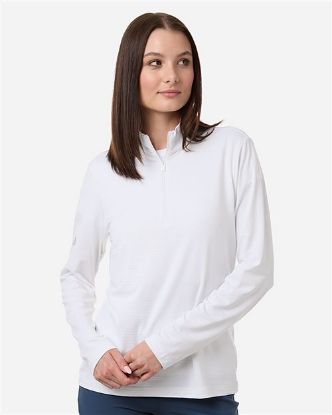 Picture of A709 - Women's Textured Stripe Quarter-Zip Pullover
