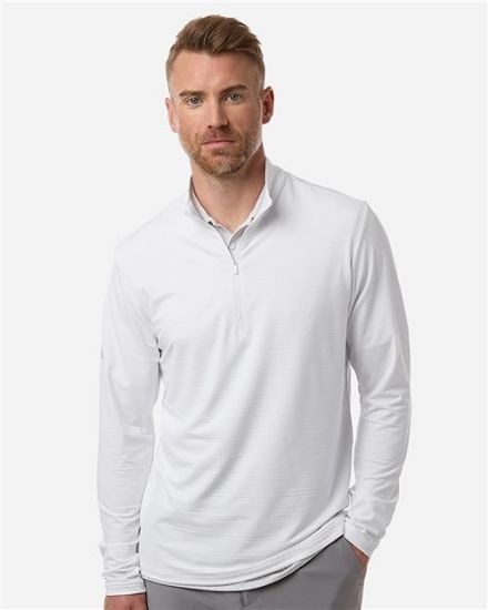 Picture of A708 - Men's Textured Stripe Quarter-Zip Pullover