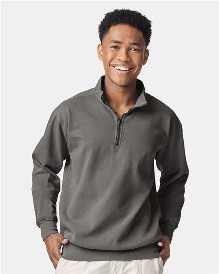 Picture of 1580 - Unisex Garment-Dyed Quarter-Zip Sweatshirt