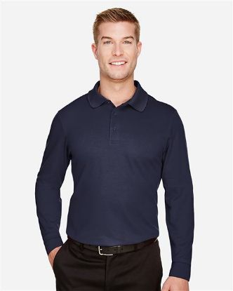 Picture of DG20LT - Men's Tall CrownLux Performance® Plaited Long Sleeve Polo