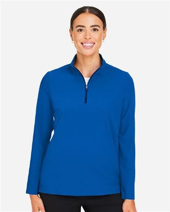 Picture of DG410W - Women's CrownLux Performance® Windsor Welded Quarter-Zip Pullover