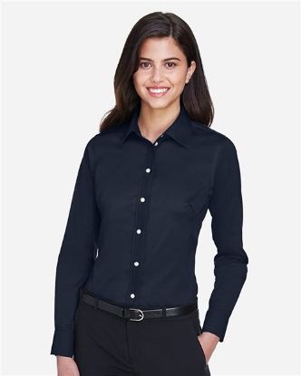 Picture of DG530W - Women's Crown Collection® Solid Stretch Twill Woven Dress Shirt