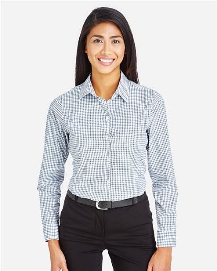 Picture of DG540W - Women's CrownLux Performance® Micro Windowpane Woven Dress Shirt